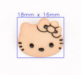 Speelse Kattenontwerp Knoop - Beige Knopen KNP00001